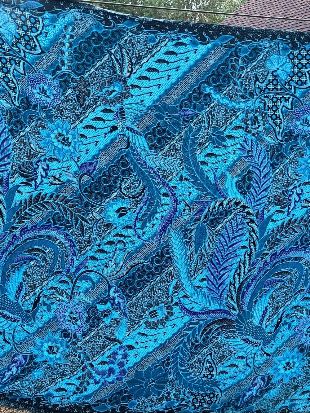 sarong  rayon tapestry wrap shirt large scarf blues black purple pareo